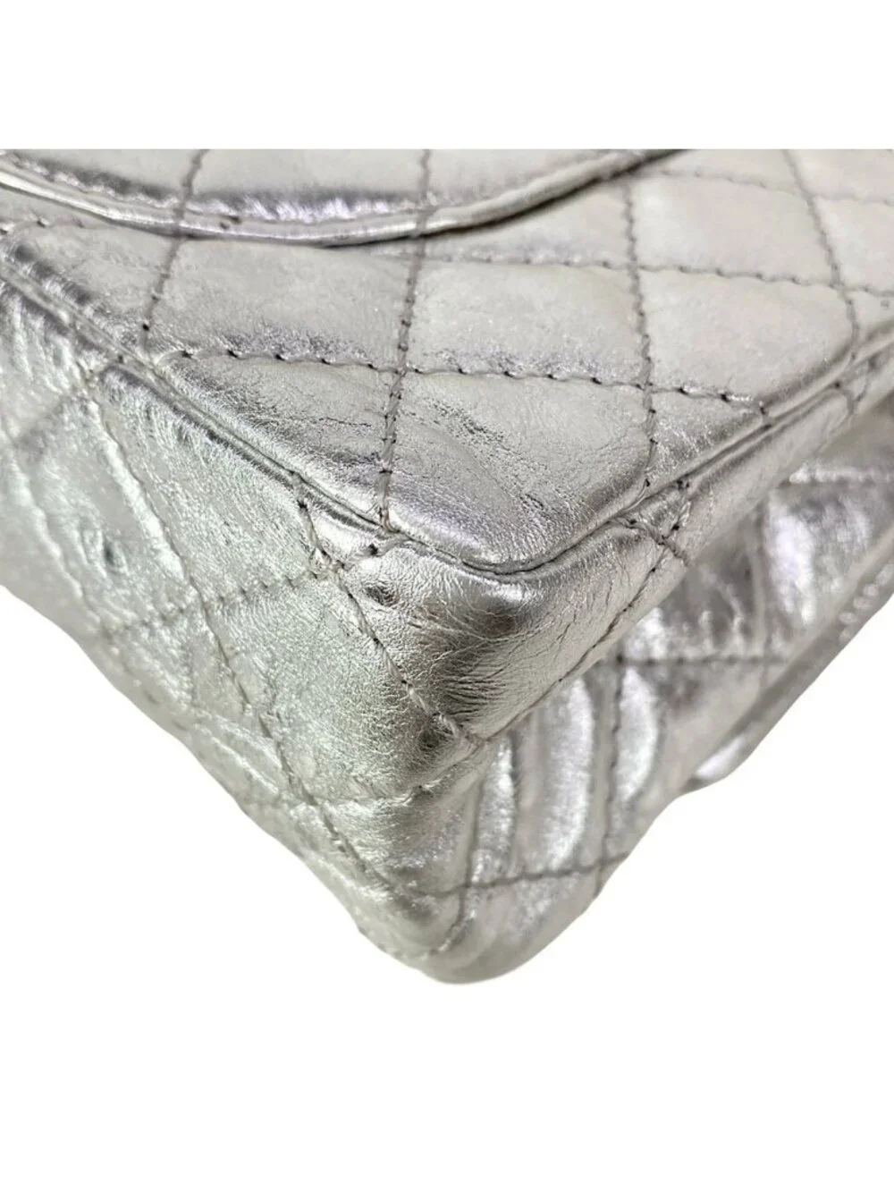 Chanel Shoulder Bag 2.55 Quilted Silver Mademoiselle Chain Lambskin